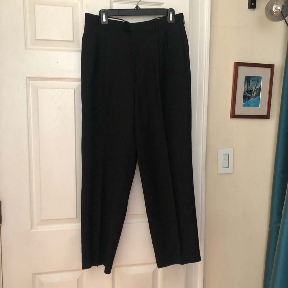 Pants Le Collezioni Bios Mens Dress Pants Black 32-33 x 28.5 Wool